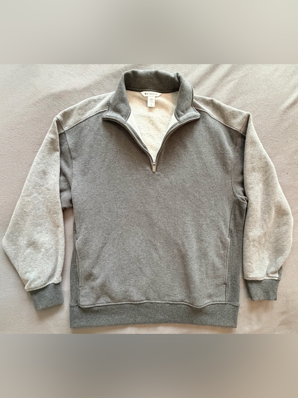 Athleta - Forever Fleece Quarter-Zip Pullover - Grey - Small